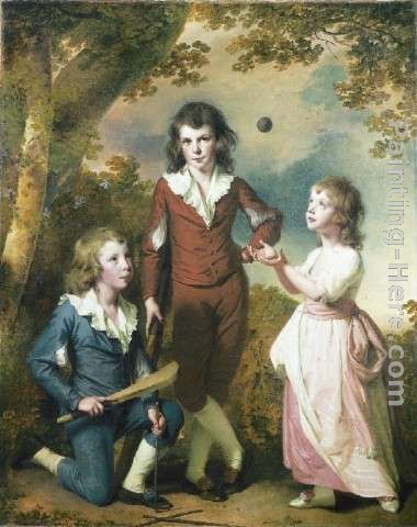 The Children of Hugh and Sarah Wood of Swanwick, Derbyshire painting - Joseph Wright of Derby The Children of Hugh and Sarah Wood of Swanwick, Derbyshire art painting